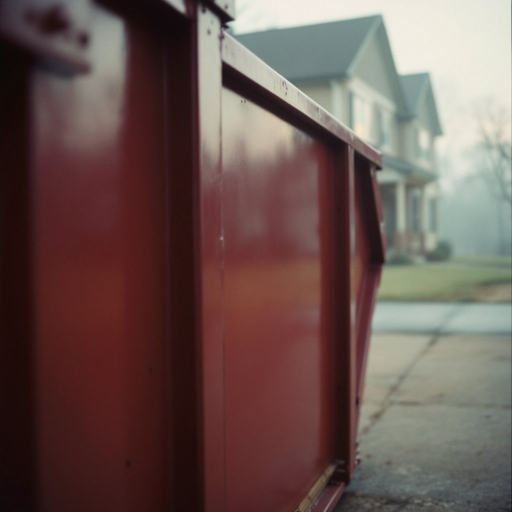 Redbird dumpster sizes lined up for comparison on a driveway